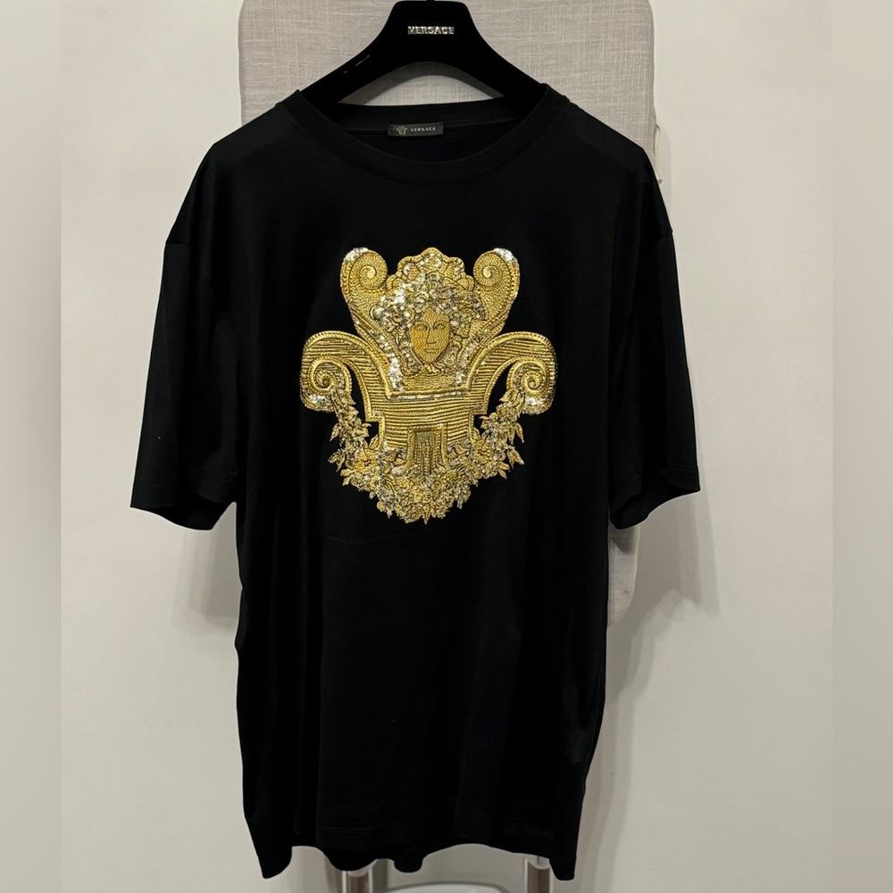Versace Luxury Shirt – Crystal Patterns, Unparalleled Elegance- limited edition